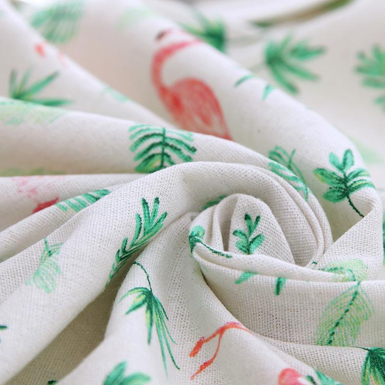 Cartoon Polyester Cotton Imitation Linen Small Fresh Flamingo Printed Tablecloth Coffee Table Tablecloth