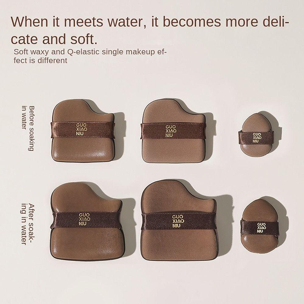 6pcs Mini Makeup Sponge Chocolate Color Powder Puff Professional Cushion Puff  Daily Makeup