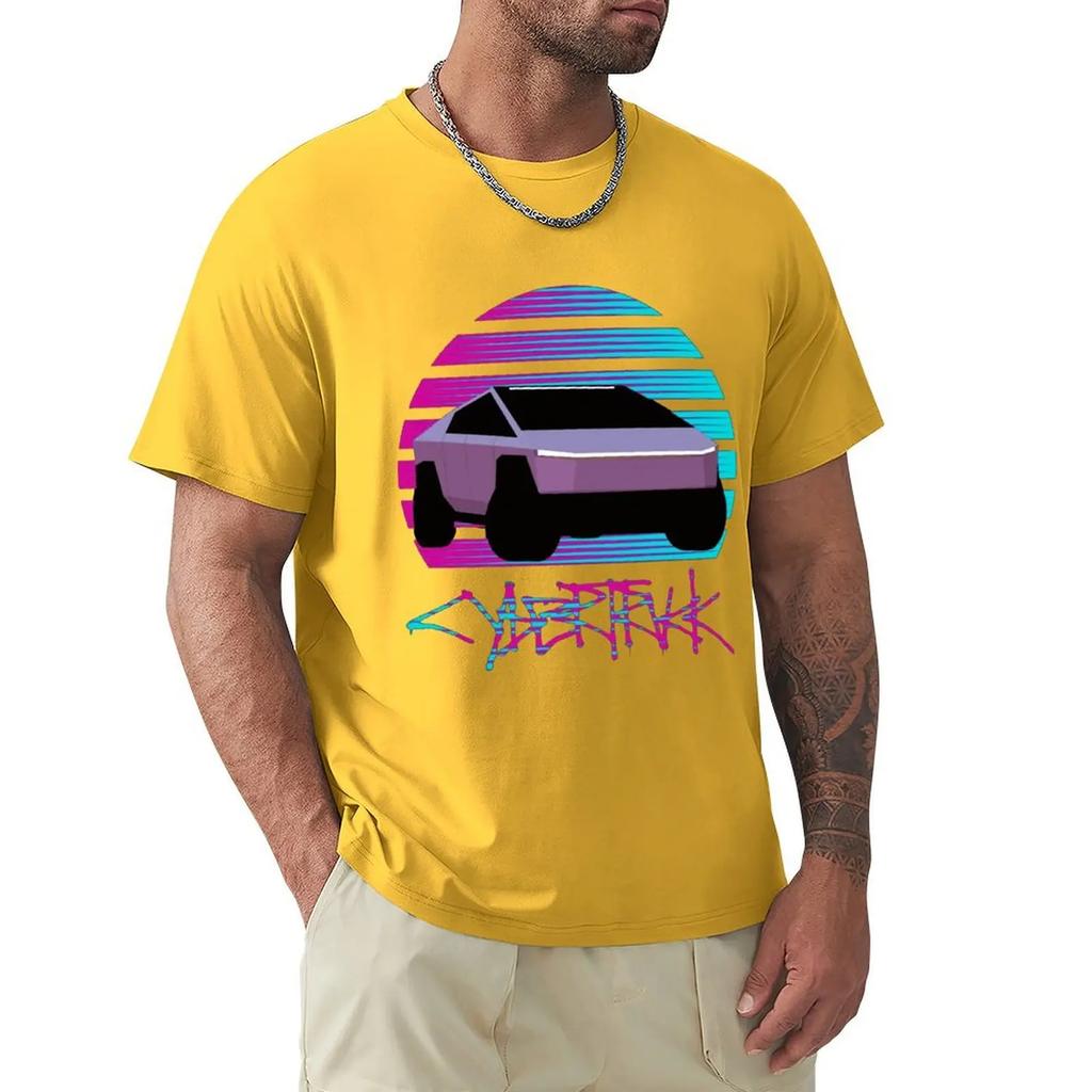 Cybertruck Cyber Truck Graffiti Estetyka Przyszłości Koszulka Harajuku Koszulka z Krótkim Rękawem 100% Bawełna Koszulka z Grafiką Topy