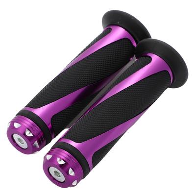 Nakira Next Generation Style Custom Grip with Bar Ends, Aluminum, for Motorcycles, Diameter 0.9 Inches (22.2 Mm), Purple Berry