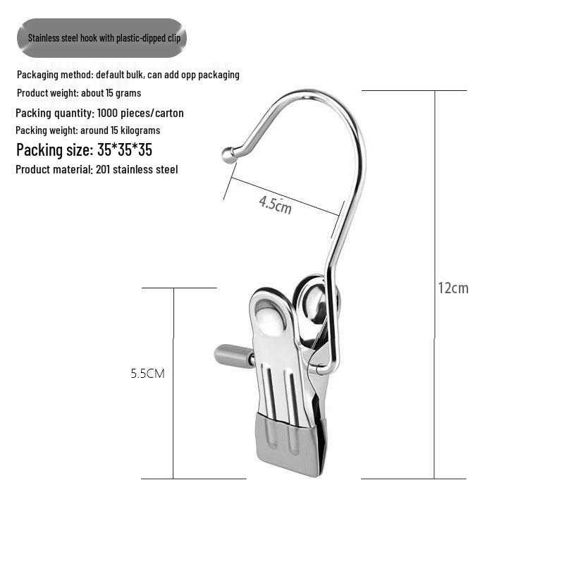 Stainless Steel Windproof Hanger with No-Mark Clips for Hats, Pants, and Socks