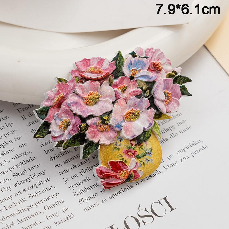 Magneți de frigider cu flori creative, pictură în ulei, flori, magneți pentru decorarea frigiderului, autocolante magnetice cu trandafir de floarea soarelui