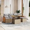 VidaXL Garden Lounge Set with Cushions 6 Pcs, Patio Sofas, Patio Furniture Set, Outdoor Furniture, Beige 3273936
