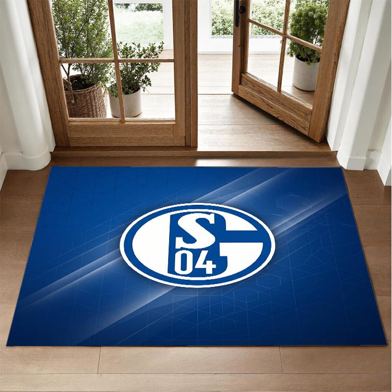 Schalke 04 Design Crystal Velvet Rug Soft Decorative Mat for Bedroom Entrance
