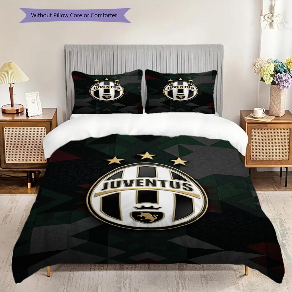 Emblema del Football Club Juventus Set da tre pezzi (1 * copripiumino + 2 * federa, senza nucleo) Copripiumino e federa Morbido e confortevole