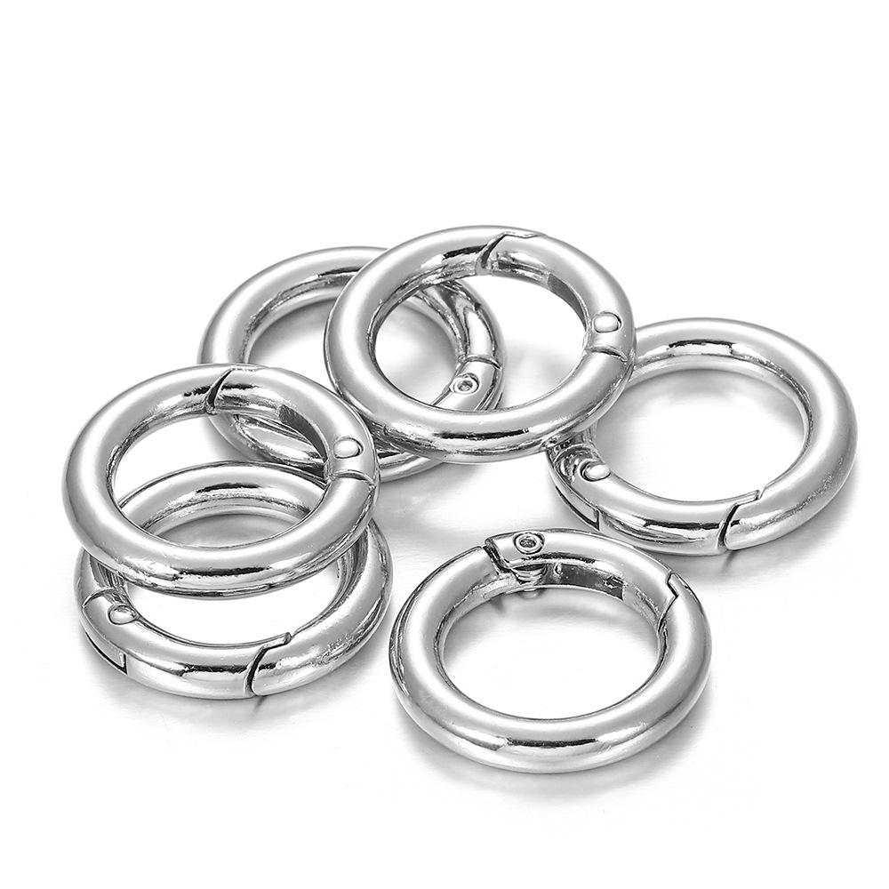 Circular Spring Keychain, Spring Buckle Hook Clip, Spring Keychain Buckle Ring, Flat O-ring Suitable 5pcs