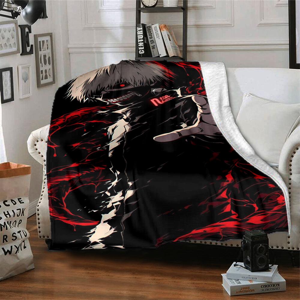 1Pc Tokyo Ghoul Artwork Blanket For Couch Bed Plush Cozy Fuzzy Blanket Super Soft Warm Blankets For Fall And Winter 091857