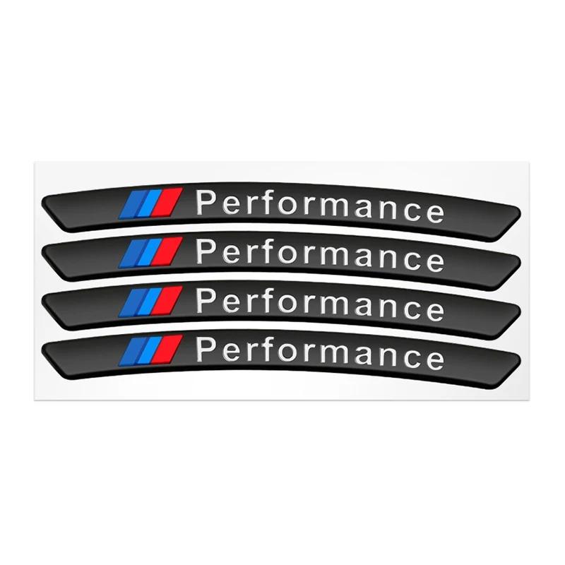 4pcs Car Wheel Hub Stickers Auto Tire Rim Decorative Accessories For BMW 1 3 5 7 Series M Performance M M3 M5 X1 X2 X3 X4 X5 TKJLP1