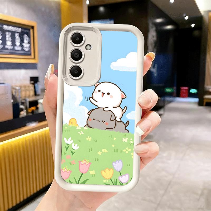 Phone Case for Samsung Galaxy A17 A16 A15 A14 A13 Cartoon Cute Peach Goma A56 A36 A26 A55 A35 A25 A54 A34 A24 A53 A33 A23 A07 A0