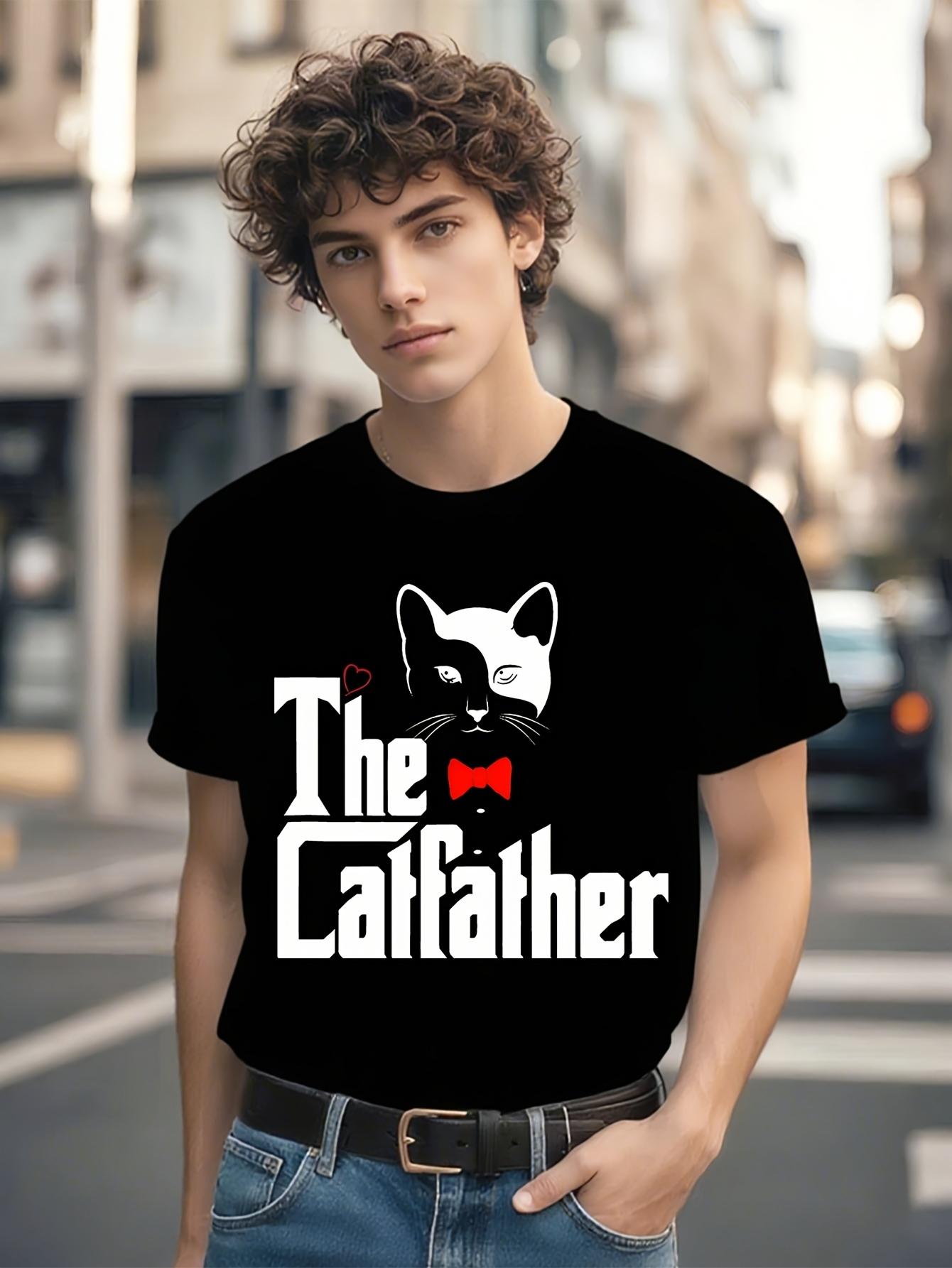 Funny Tshirt Funny Cat Dad Tshirt - The Catfather Graphic... XXXL