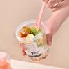 Copo de Salada Portátil de Camada Dupla Recipiente para Aveia Cereal Frutas Secas Iogurte Salada Conjunto Com Garfo Lancheira Escolar Caixa de Armazenamento de Alimentos