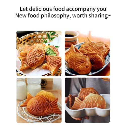 Taiyaki Maker, Stovetop Type, Home Use, Non-Stick, Induction Compatible, Fish Grill Mold, Aluminum Alloy, Cake, Double-Sided Waffle Maker, Cartoon Two