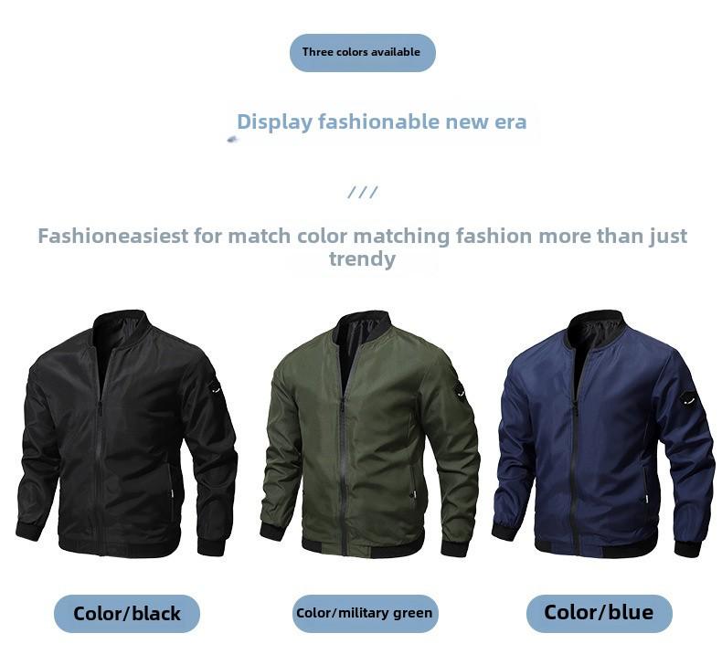 Egyszínű férfi hétköznapi dzsekik tavaszra és őszre