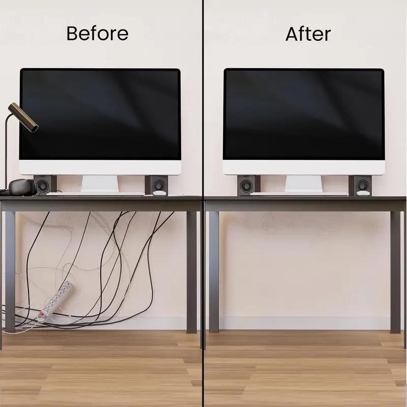 Bohrerfreie PVC-Kabelmanagementbox - Schreibtisch-Organizer und Kabellagerlösung