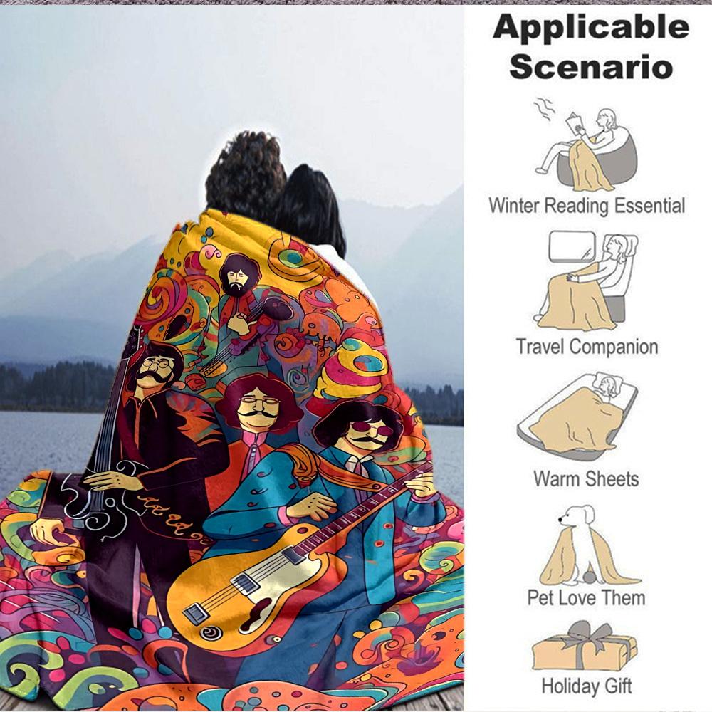 1pc Psychedelic Art Blanket Soft All Season Throw with Vibrant Design, Perfect for Home, Travel, and Gifts, Ideal for Naps and Camping