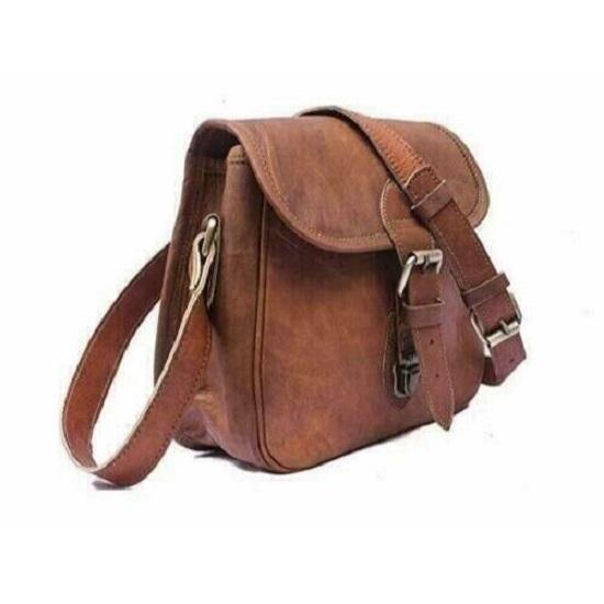 Женская сумка через плечо из натуральной кожи ручной работы Коричневая сумочка-кошелек — фото 3