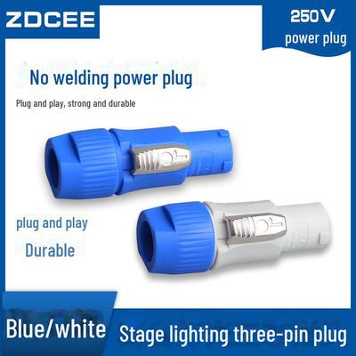 Three-Core XLR Stage Lighting Power Cord with 20A Aviation Plug and Waterproof LED Display Socket