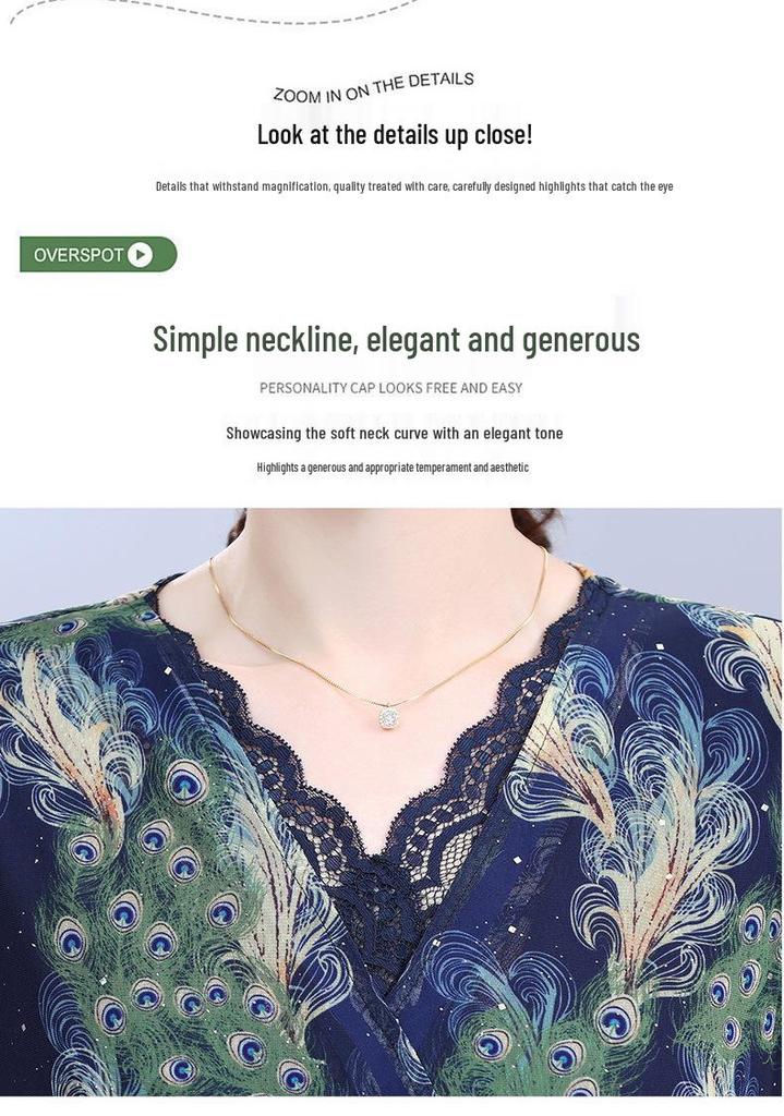 Elegant Chiffon Floral Print Summer Dress for Women 40+