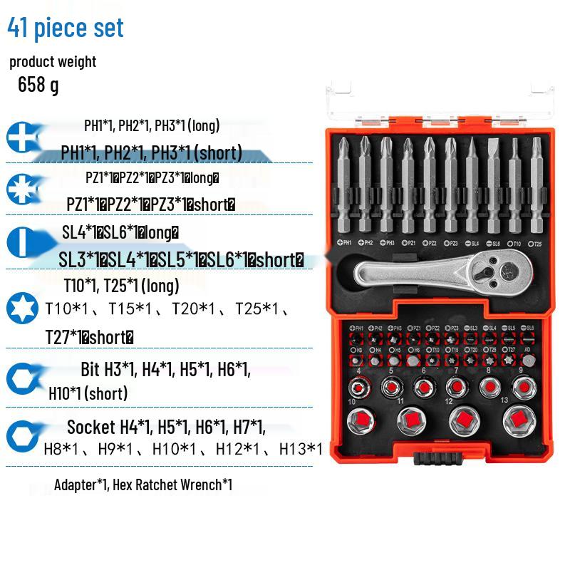 

Portable Electric Screwdriver & Bit Set - Phillips, Slotted, Hex, and Drill Air Driver Bits