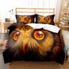 Owl Duvet Cover Set Cute Bird Polyester Comforter Cover for Boys Girls Kids Bedding Set King Size Quilt Cover with Pillowcase