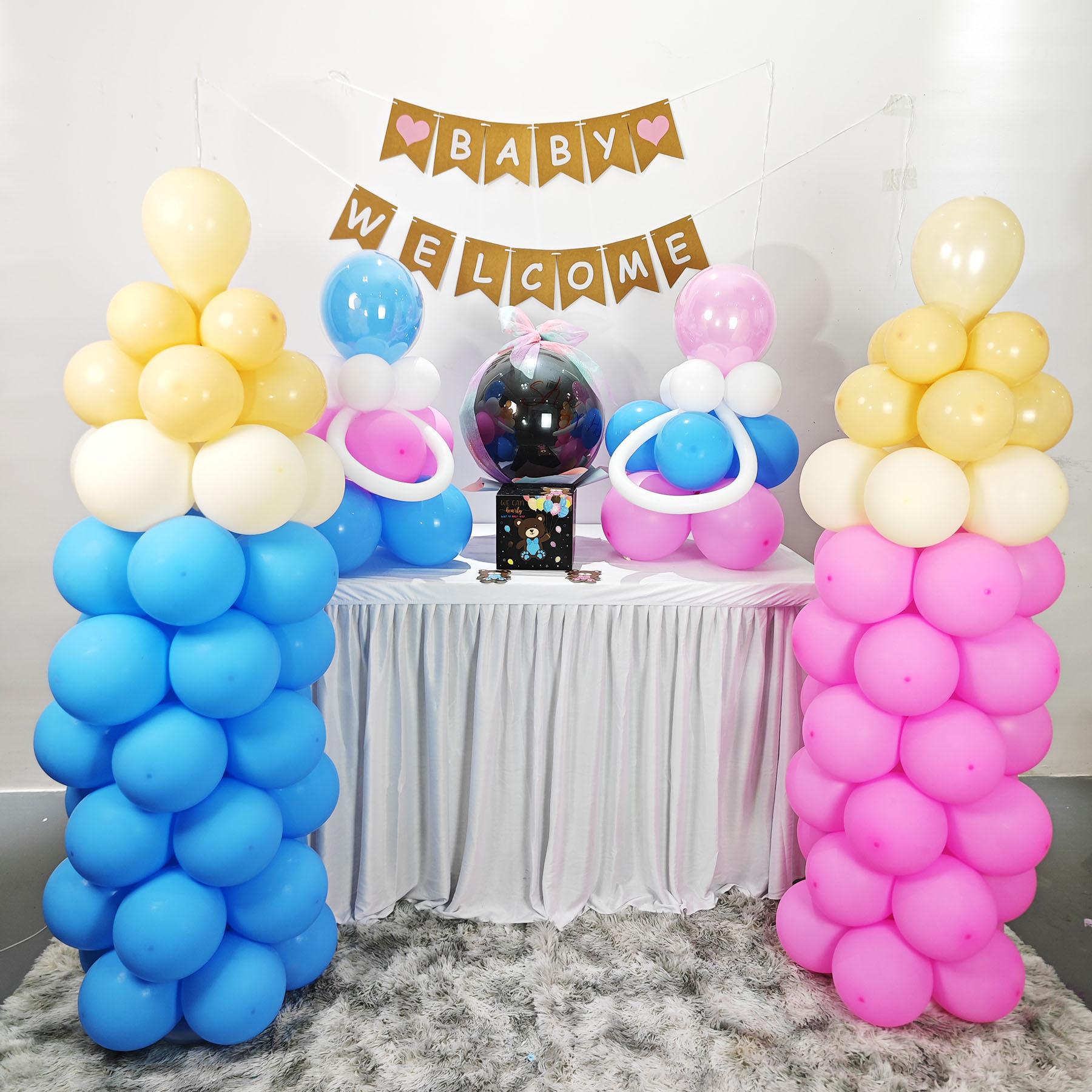 

Набор украшений для вечеринки с указанием пола мальчика или девочки, воздушные шары, колонна, гирлянда, комплект, плакат для голосования для детского душа, товары для дня рождения для мальчиков и девочек