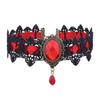 Gothic Black Lace Crystal Choker Necklace Vintage Victorian Steampunk Neck Jewelry for Women