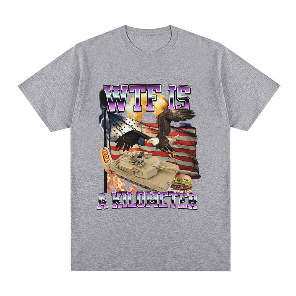

Футболка с надписью «Wtf Is A Kilometer Meme» Мужская модная хип-хоп футболка Летняя повседневная футболка большого размера из 100% хлопка с коротким рукавом 4XL