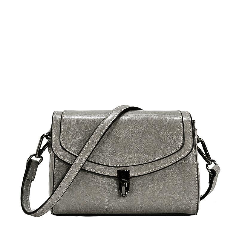 Oil Wax Leather Women's Bag Spring and Summer Small Shoulder Bag Mini Crossbody Leather Bag