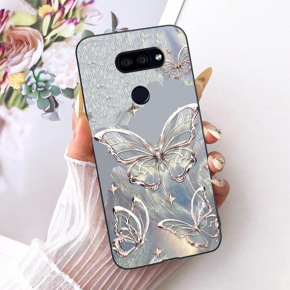 Para LG K40s 2019 Funda Nueva Moda Flor Mariposa Silicona Suave Mate Cubierta Para LG K40s K 40s Funda en LGK40s Paracho Protector