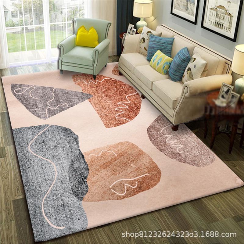 

Nordic Luxury Geometric Living Room Carpet - 3D Printed Floor Mat for Coffee Table and Bedroom 80x120 cm