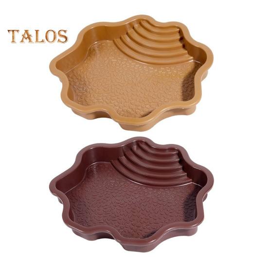 Reptile Bathing Pool Large Tortoise Feeding Dish Water Bowl with Ramp Aquarium Ornament for Lizard Gecko Snake Turtle Bearded Dragon