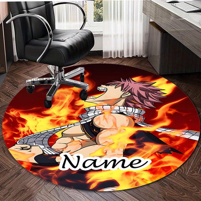 Personalized F-Fairy Tail Round Chair Office Rug - Perfect for Mat, Office Chair & More - Ideal Gift for Birthdays and Holidays