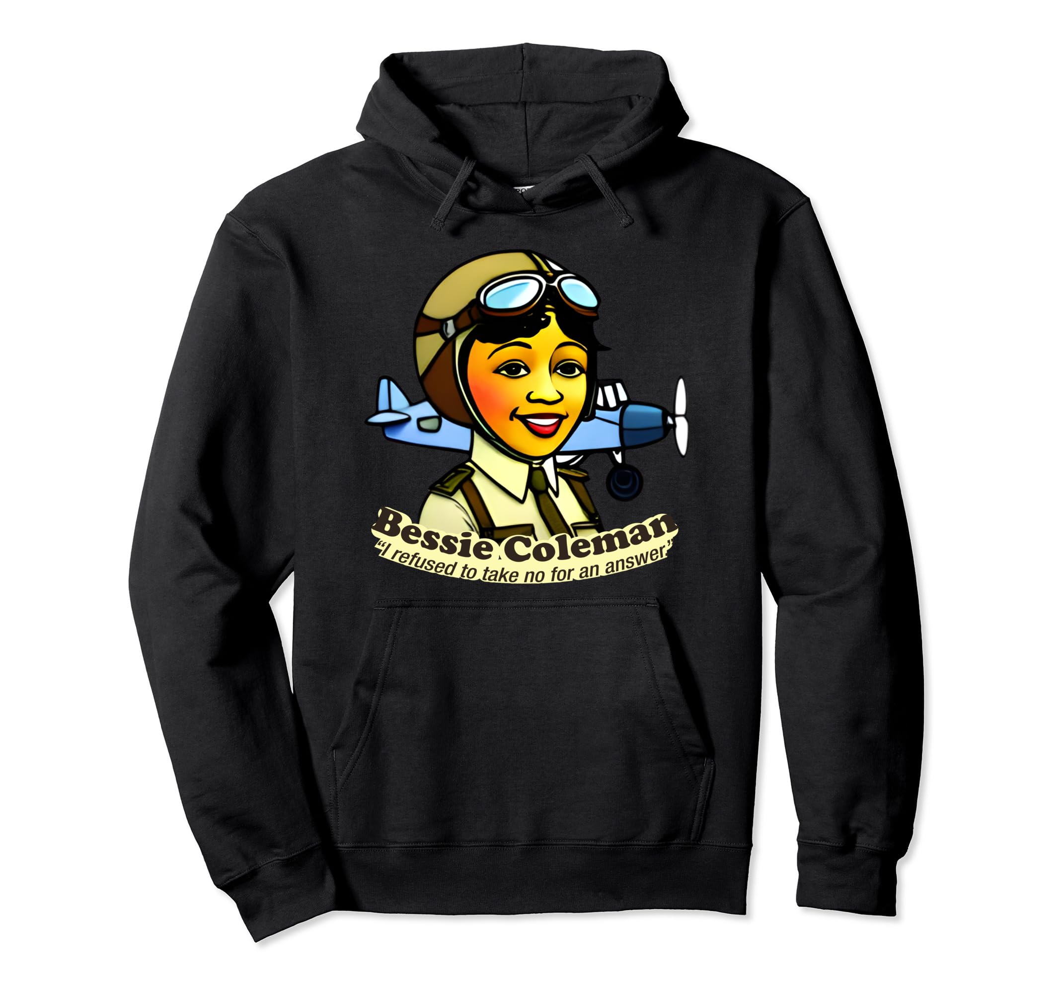 

Bessie Coleman Black History Month Hoodie with Airplane
