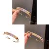 Bracciale a polsino a doppio strato quadrato con zirconi geometrici per un look da ufficio alla moda