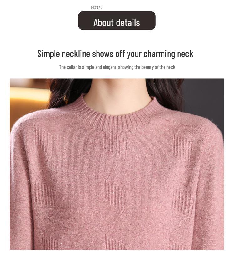Women's High-Quality Wool Sweater - Simple Loose Knit Pullover for Autumn/Winter