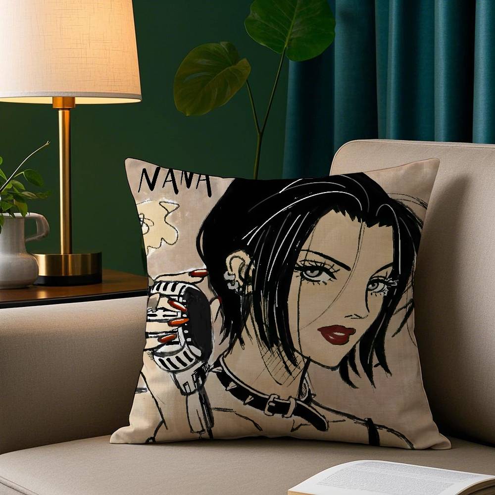Anime N-Nana Pillow Case Plush Fabric Soft Pillowcase Double Sided Print Sofa Cushion Cover Throw
