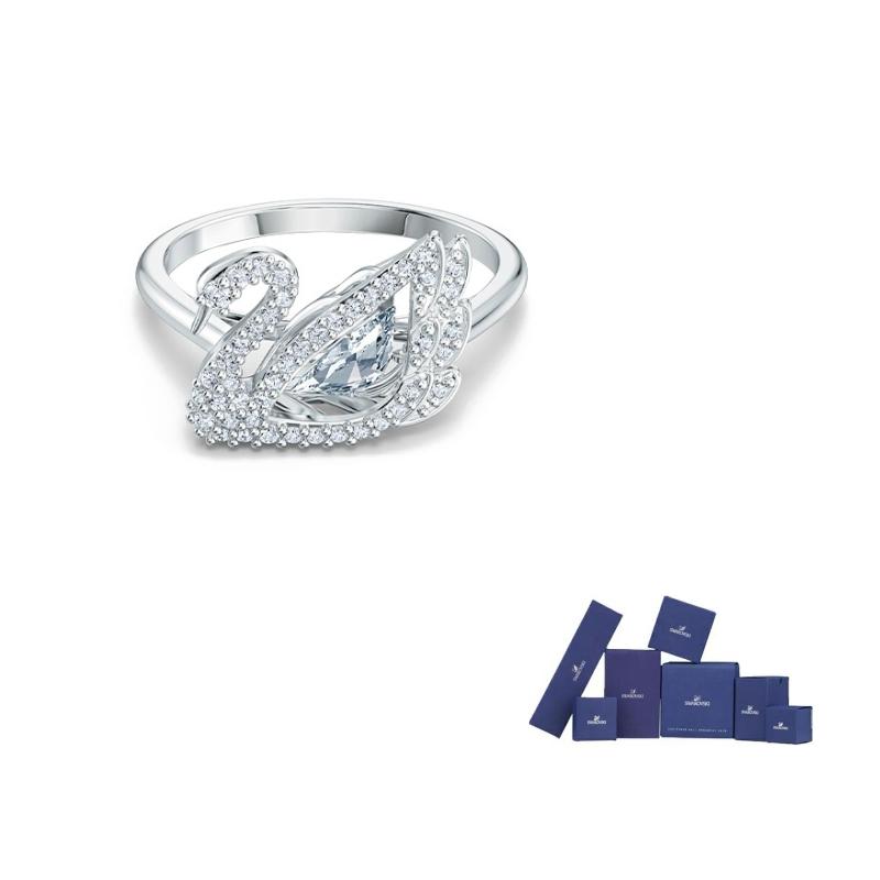 Swarovski mākslīgo kristālu gredzeni sievietēm, balti