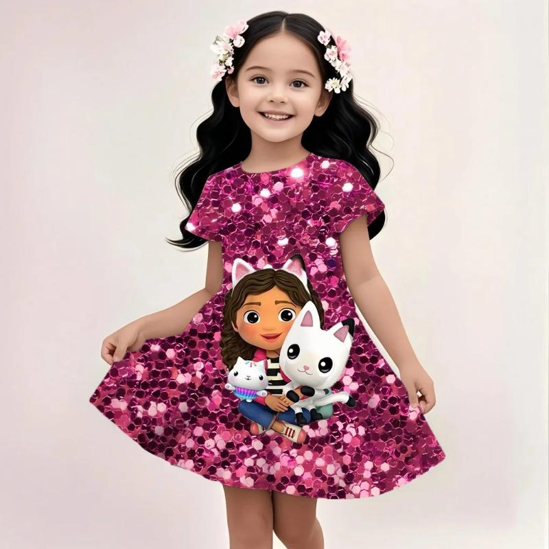 Impresión 3D Casa de Muñecas Gabby Vestidos Elegantes Ropa para Niñas Verano Vestido de Fiesta Vestido Nuevo 2025 Ropa Infantil Top
