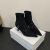 European and American Cross Belt Buckle High-heeled Short Boots, New Suede Pointed Thin Heel Rear Zipper Thin Boots In Autumn and Winter 2025