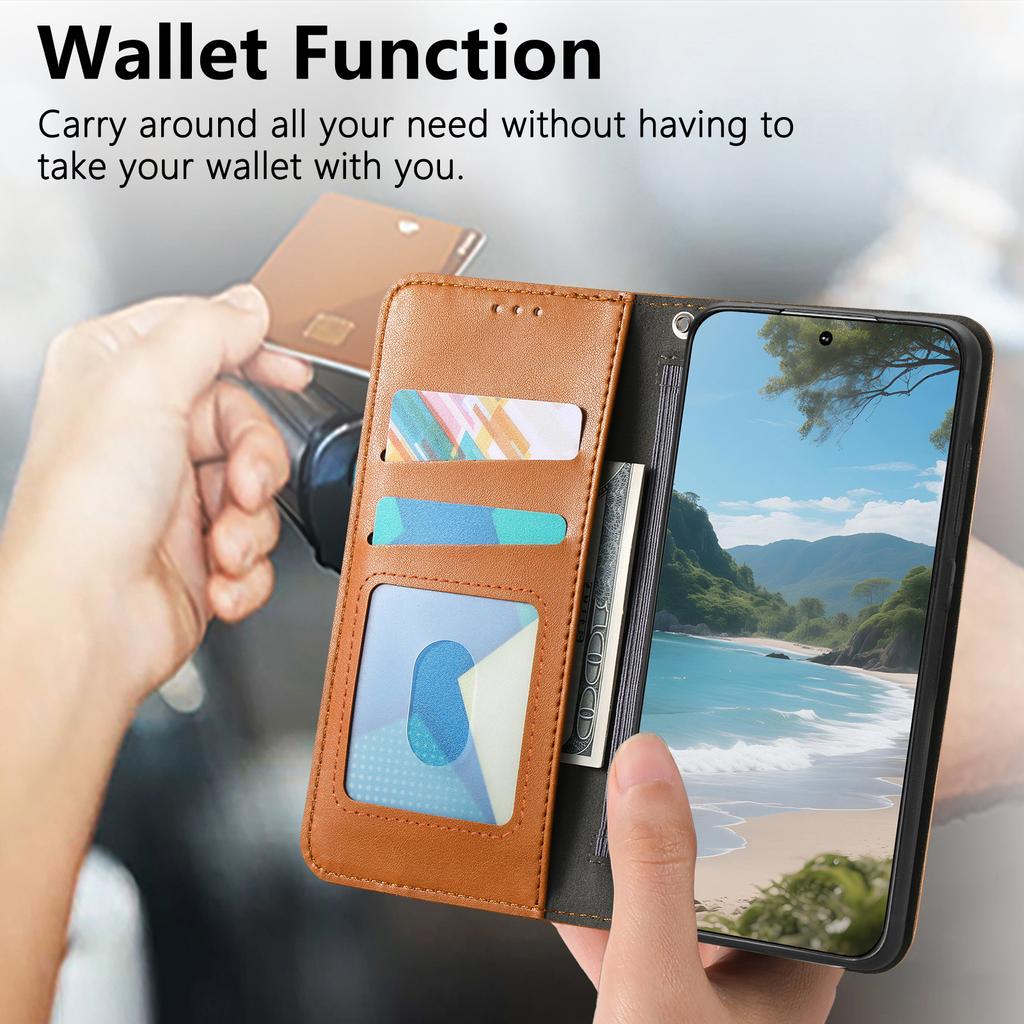 For Motorola Moto G86 5G Case Wallet Tri-Color Stitching Leather Phone Cover with Elastic Wristband