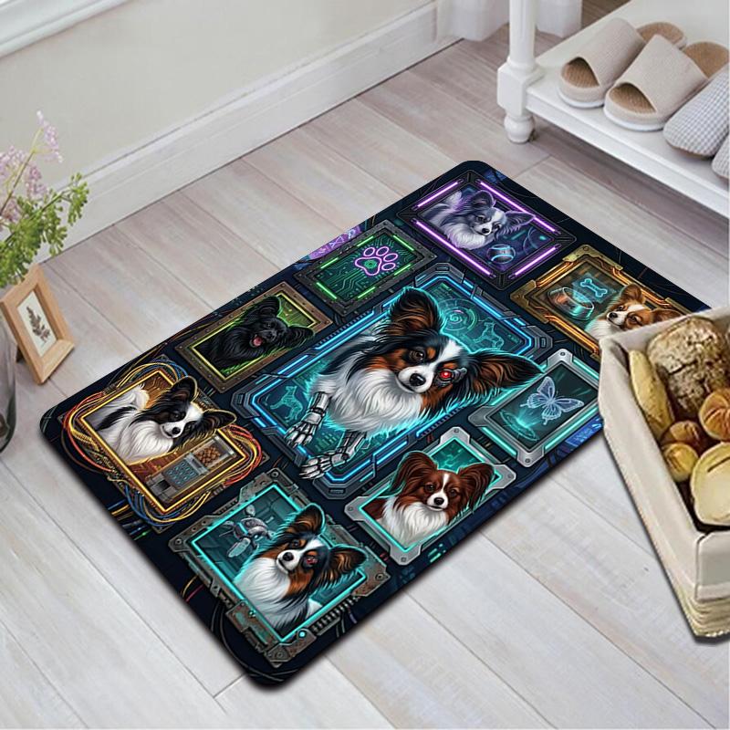 Cybernetic Canine Evolution Pattern Rug Floor Mat for Living Room or Bedroom Soft and Comfortable Carpet a Gift for Birthday and Holiday.