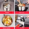 BORREY2.5LSoup Pot Milk Pan Steamer Thickened Metal Pot Universal Cooking Pots For Induction Cooker Gas Stove Steam Pot Cookware