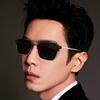 Men with Degree Driving Special Vintage Sun Eyewear Half Frame Myopia Glasses Sunglasses Anti Strong Light Anti UV Sunglass Gg