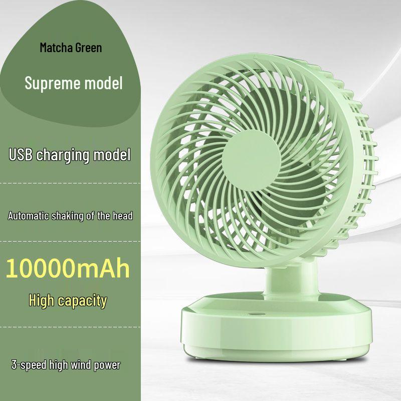 Compact Rechargeable Desktop Fan with Long Battery Life & Oscillation for Office Workers