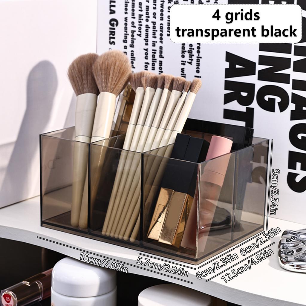 1pc Desktop Acrylic Transparent Makeup Brush Storage Box Organizer Portable Lipstick Makeup Brush Makeup Pen Holder Storage Box