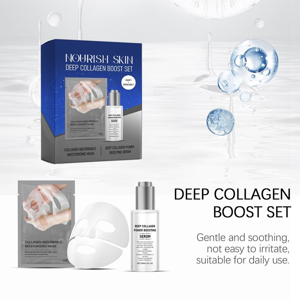 Collagen Set Firming And Moisturizing Care Set Enhancing Elasticity Moisturizing Collagen Mask Face Serum,30ML