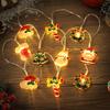 Cartoon Christmas Santa Claus LED String Light Xmas Tree Hanging Ornaments 2025 Christmas Decoration For Home New Year Kids Gift