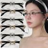Women Y2K Vintage Frameless Glasses for Men Business Fashion Travel Eyewear Anti Eyestrain High-Quality Metal Hinges Eyeglasses