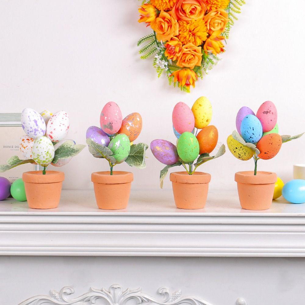 Easter Day Easter Tabletop Ornament Foam Egg Easter Desktop Ornaments  Home Decoration