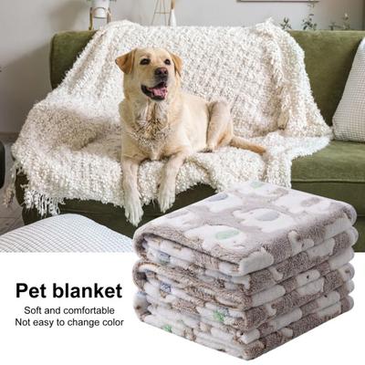 Zimní deka pro domácí mazlíčky Super měkký se vzorem slona Útulný korálový fleece Kreslený styl omyvatelný Pes Štěně Kočka Throw Cage Deka na spaní